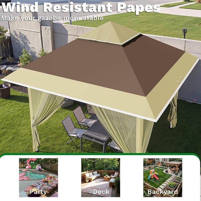 Devoko 12x12 Pop Up Gazebo Canopy Tent - Image 8