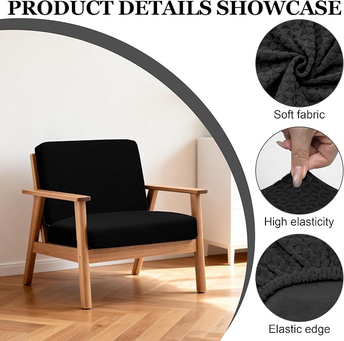 4Pcs Patio Stretch Cushion Covers, Outdoor Sofa Replacement Cover Slipcovers - Image 3