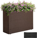 IDZO All Weather Wicker Planter Raised Garden Bed, 24 in Tall Round Rattan by Idzo