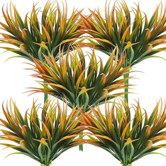 32 Pcs Artificial Grass Fake Plants 17.3in Outdoor Plastic Plants UV Resistant by Phliofd