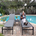 PURPLE LEAF Extra Large Outdoor Chaise Lounge 2 Pieces Aluminum Patio Lounge by PURPLELEAF