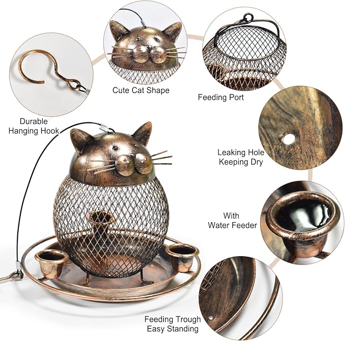 Bird Feeders for Outdoors, Heavy Duty Metal Wild Bird Feeder, Finch Bird Feeder - Image 3