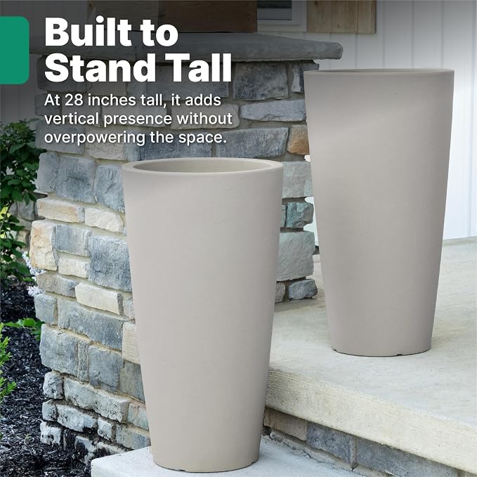Step2 Tremont Tall Round Tapered Planter, Indoor/Outdoor Plants, Efficient - Image 3