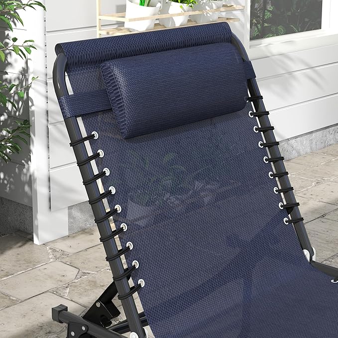 Outsunny Folding Chaise Lounge Chair, Patio Sun Tanning Chair, Outdoor Chaise - Image 8