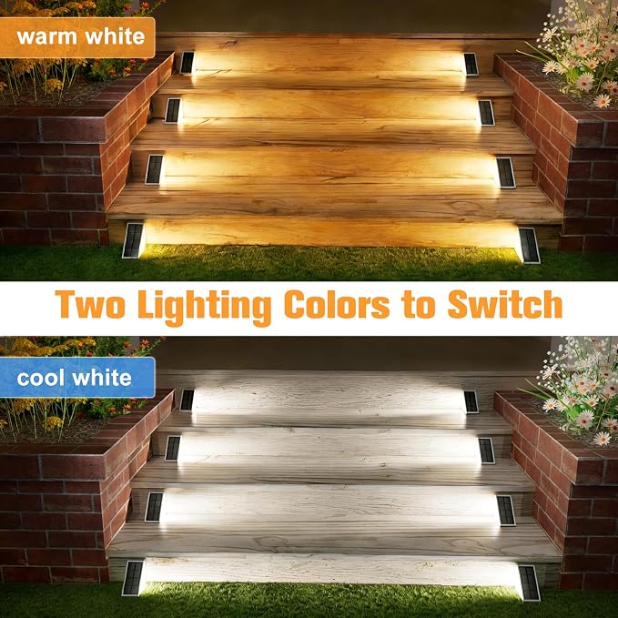 VOLISUN Solar Step Lights Outdoor Waterproof, LED Outdoor Stair Lights - Image 5