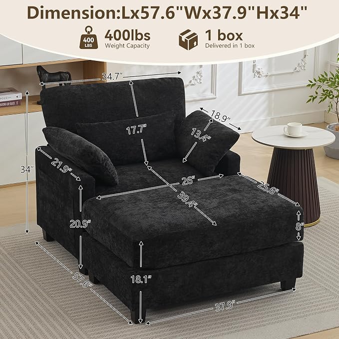 57.5" Oversized Chaise Lounge - Image 2