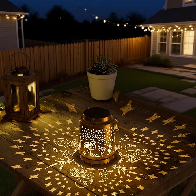 Flamingo Solar Lantern for Garden Outdoor Decor – Hanging Metal Light - Image 3