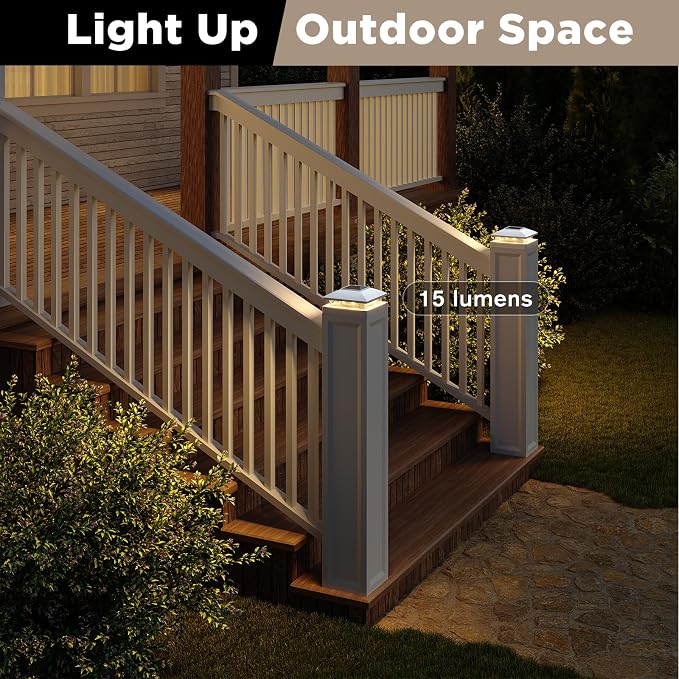 Solar Post Cap Lights Outdoor 16pack, Bright Warm White Solar Cap Light - Image 6