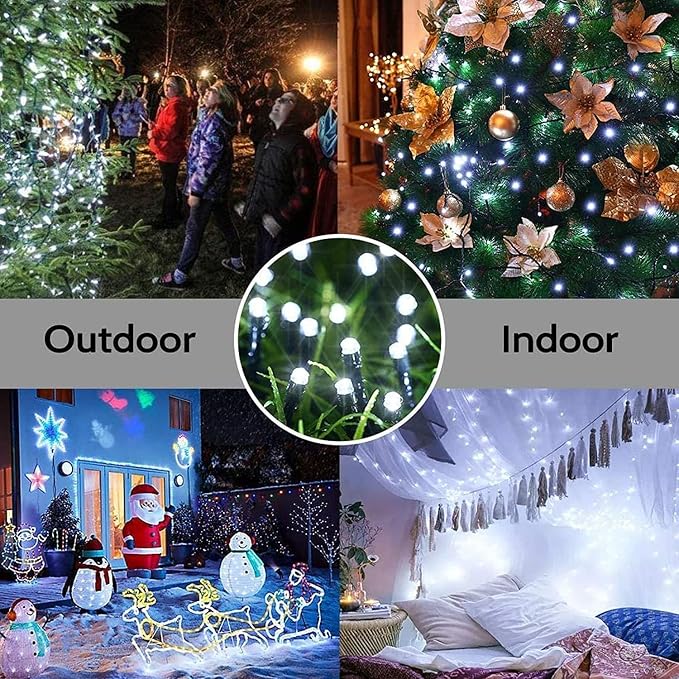 Joomer Solar Christmas Lights Outdoor, 105FT 300 LED 8 Modes Solar String - Image 6