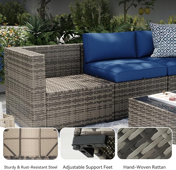 Aoxun Patio Furniture Sets, 14-Piece Outdoor Patio Furniture - Image 6