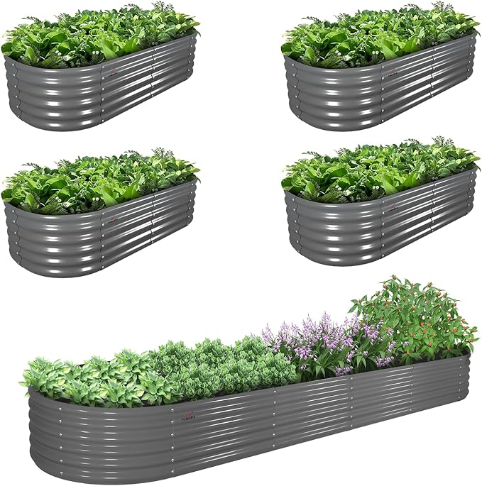 A ANLEOLIFE 5-Pack 6X2X1.5ft & 12X3X1.5ft Deep Root Galvanized Raised Garden by AAnleolife