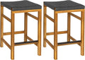 JONATHAN Y CSL1201B-SET2 Armand 25.6" Modern Coastal Backless Acacia Wood by JONATHANY