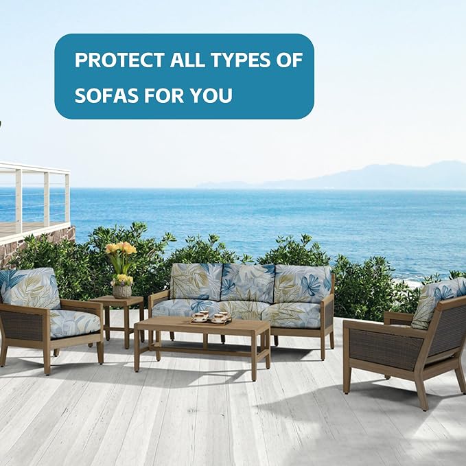 14Pcs Outdoor Cushion Covers, Patio Cushion Covers, Stretch Elastic Slipcovers - Image 4
