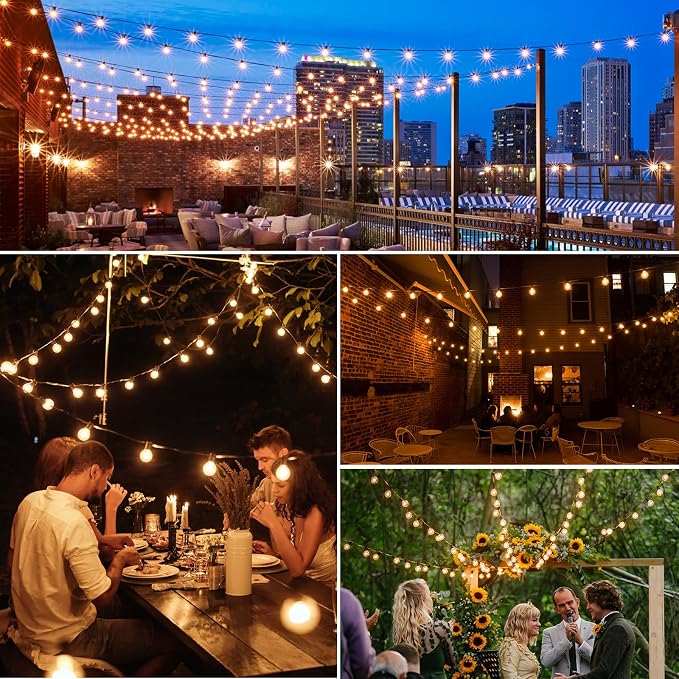 Mlambert 300Ft LED Outdoor String Lights Dimmable Waterproof G40 Globe Patio - Image 5