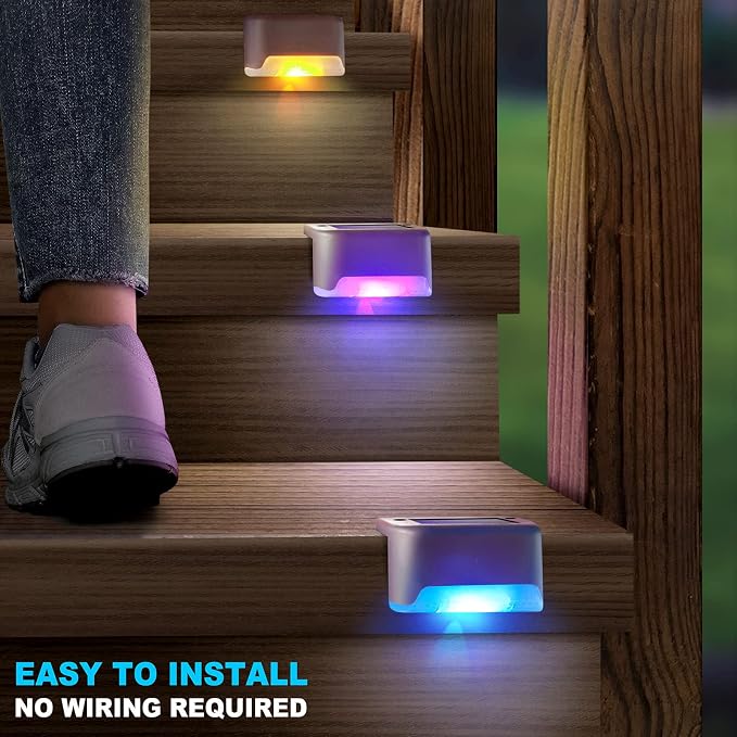 DenicMic Solar Deck Lights Outdoor 16 Pack Step Solar Lights Waterproof - Image 3
