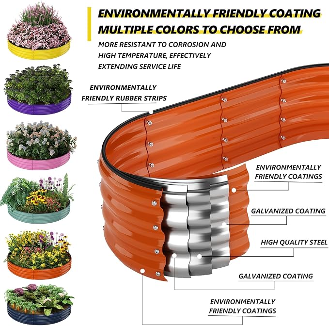 Galvanized Metal Planter Round Raised Garden Bed Kit - Image 2