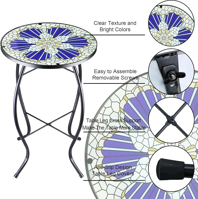 12 Inch Small Outdoor Side Table - Image 4