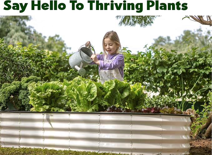 Plant & Plot Galvanized Raised Garden Beds Outdoor // 8×4×1 ft Planter Raised - Image 4