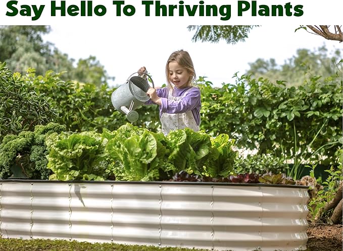 Plant & Plot Galvanized Raised Garden Beds Outdoor // 8×4×1 ft Planter Raised - Image 5