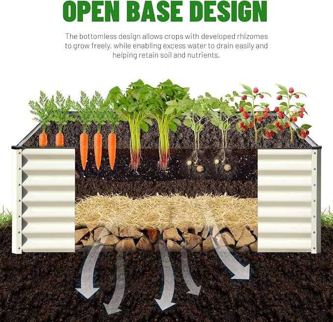 SnugNiture Galvanized Raised Garden Bed 4x4x2FT Outdoor Large Metal Planter Box - Image 4