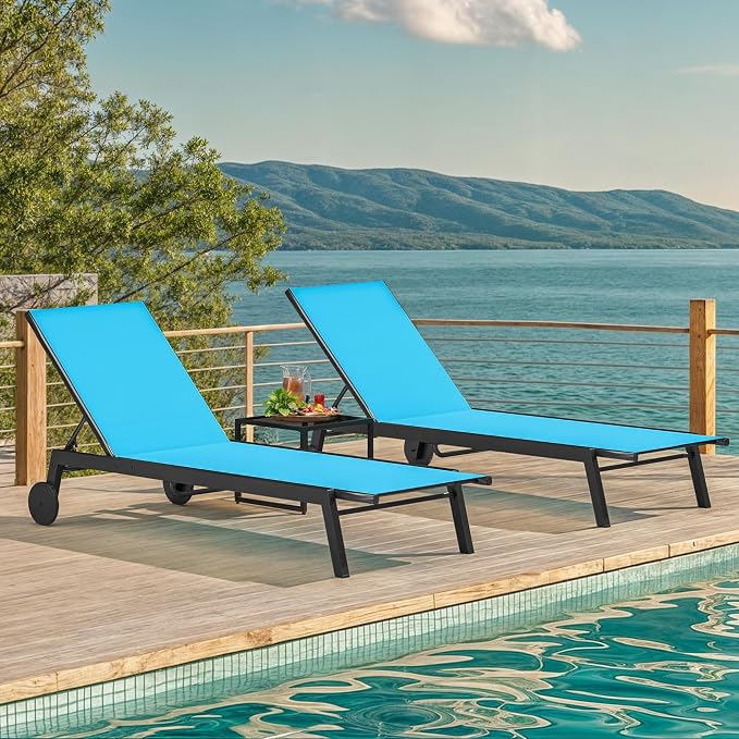 DWVO Outdoor Chaise Lounge Set, 2 Patio Chaise Lounge Chairs - Image 7