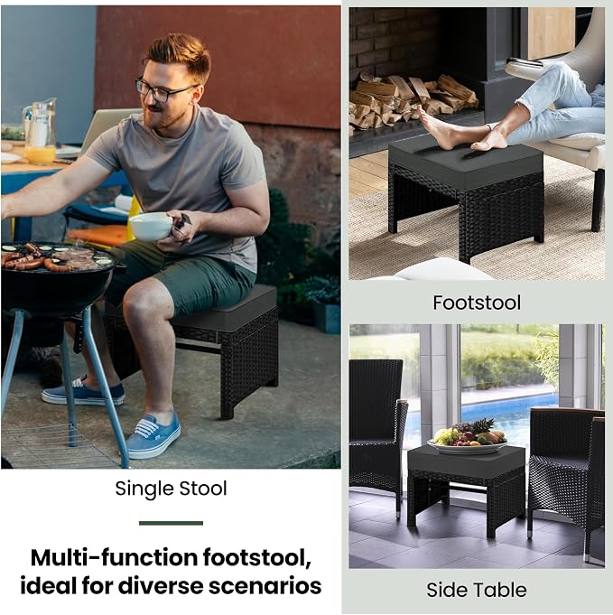 Yaheetech Wicker Ottomans - Image 7