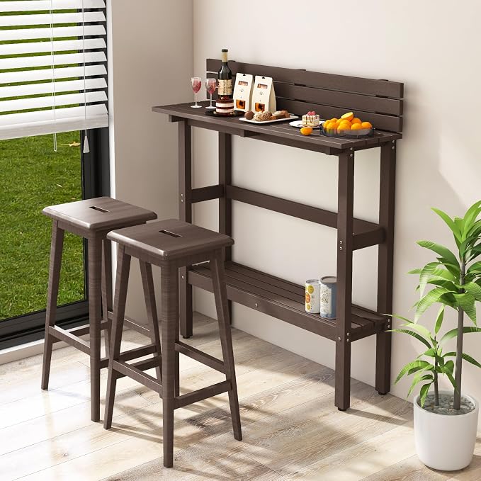 Tangkula Outdoor Bar Table, 48 Inch Patio Pub Height Table - Image 2