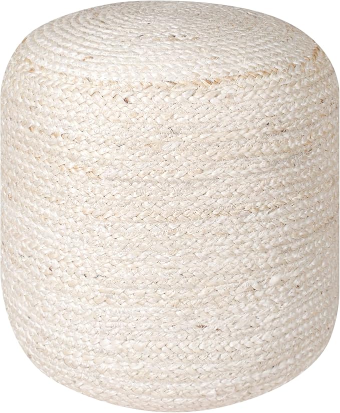 Palisa Round Ottoman Pouf Handmade Cotton Knitted Poof Bean Bag Filling | Boho by Palisa