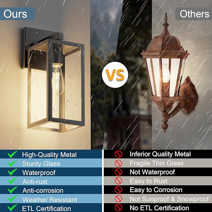 Kalium Porch Wall Lights Outdoor, Waterproof Lanterns - Image 5