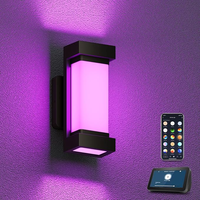 XMCOSY+ Outdoor Wall Lights, 2100LM Smart LED Porch Lights Outdoor, RGBCW by XMcosy