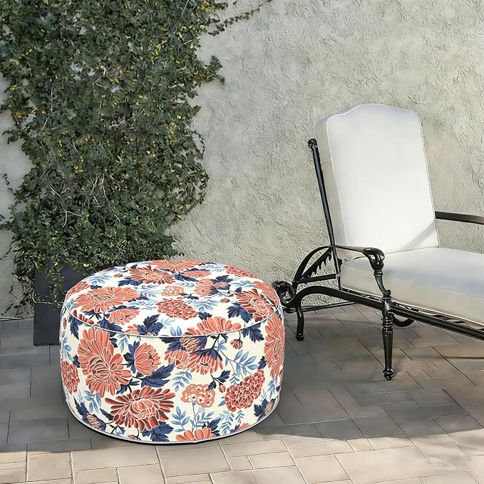 LVTXIII Indoor/Outdoor Extra Large Inflatable Ottoman Pouf D31 x H14 Inch - Image 2