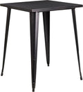 Flash Furniture Nolan Commercial Grade 31.5" Square Black-Antique Gold Metal by FlashFurniture