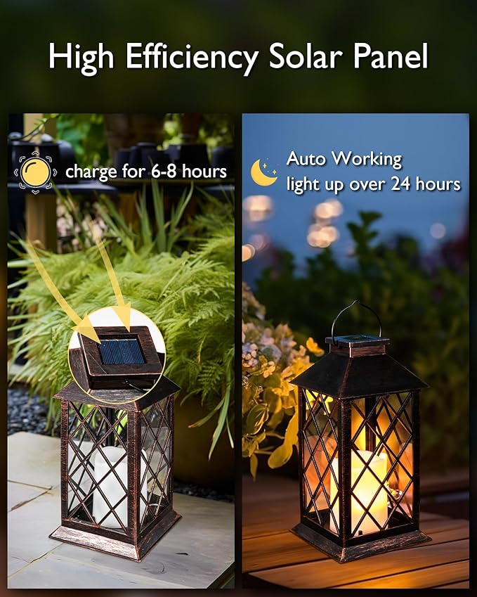 Homemory Solar Lanterns Outdoor Waterproof Hanging - Image 4