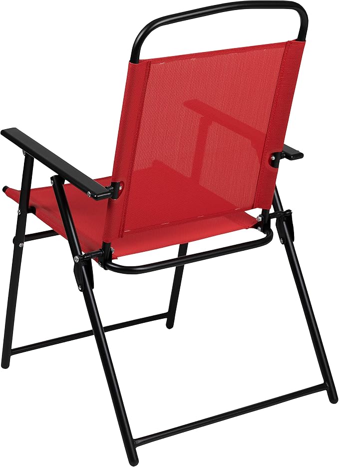Flash Furniture Nantucket 6 Piece Red Patio Garden Set - Image 5