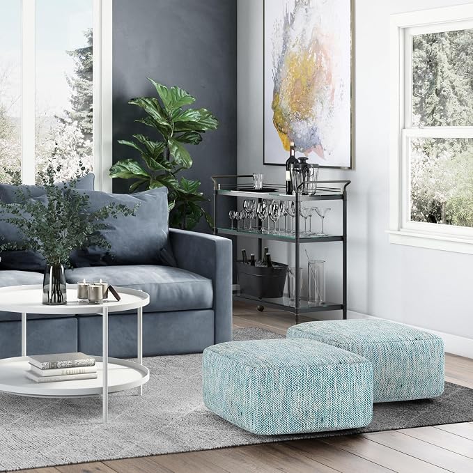 SIMPLIHOME Nate Square Pouf - Image 2