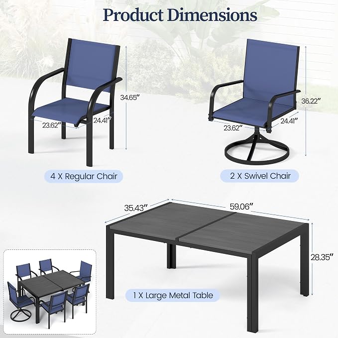 7-Piece Outdoor Patio Dining Set - Image 7