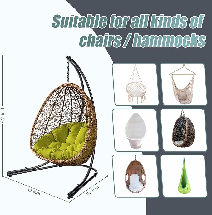 Sorbus Hammock Chair Stand Hanging Chair Stand- Heavy Duty Steel Sensory Swing - Image 2