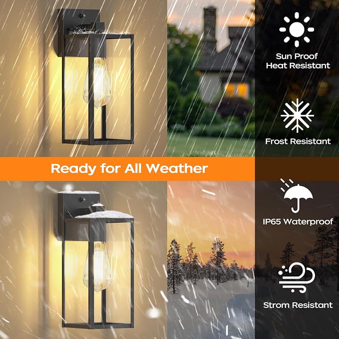 WIHTU 13in Dusk to Dawn Outdoor Lighting Fixtures, Exterior Front Porch Light - Image 6