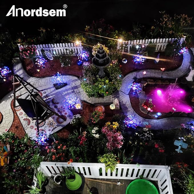 Anordsem Solar Lights Outdoor Waterproof: Garden Light Solar Powered - Image 6