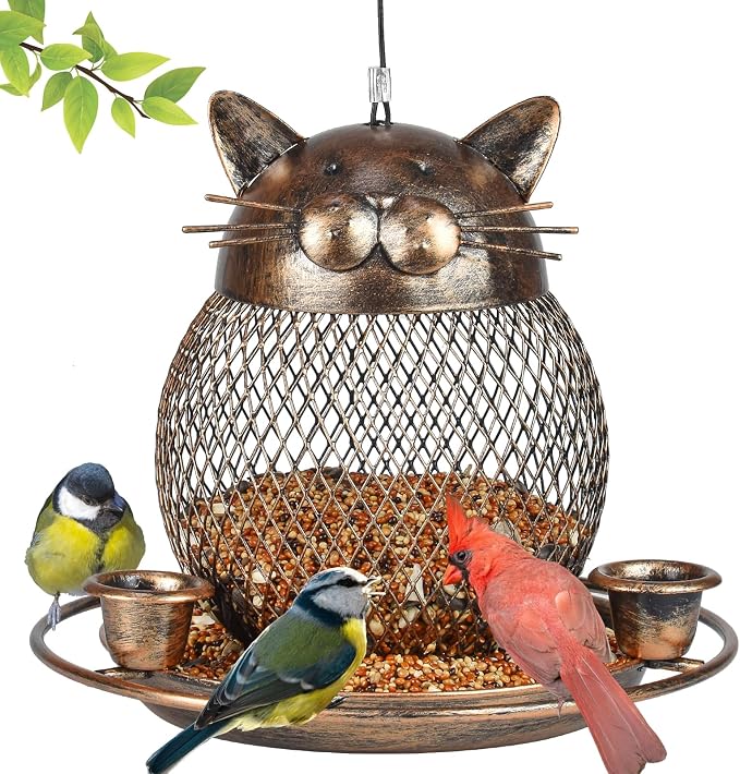 Bird Feeders for Outdoors, Heavy Duty Metal Wild Bird Feeder, Finch Bird Feeder by KIMCHOMERSE