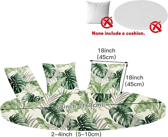 Round Cushion Covers with Attached Pillowcase, Elastic Fabric, 66 inch Diameter - Image 2