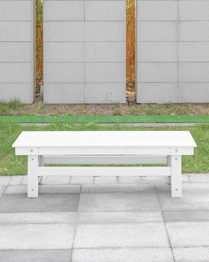HDPE Outdoor Bench, Poly Lumber Adirondack Benches, All Weather HDPE Patio - Image 3