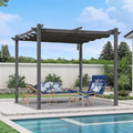 PURPLE LEAF 10' x 10' Aluminum Outdoor Pergola Wind-Resistant Retractable by Unknown
