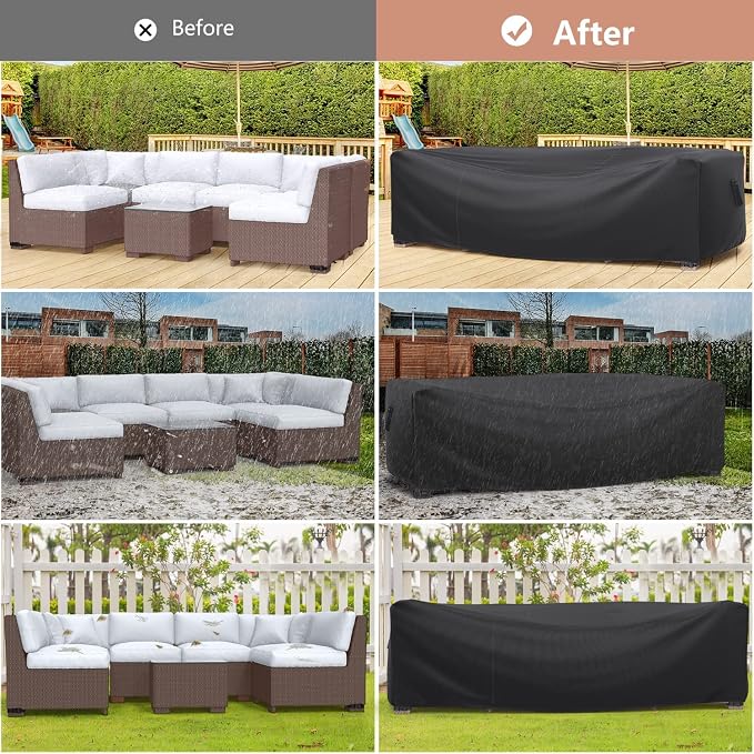 Patio Furniture Set Cover Waterproof, Mrrihand Outdoor Sectional Sofa Set Cover - Image 8