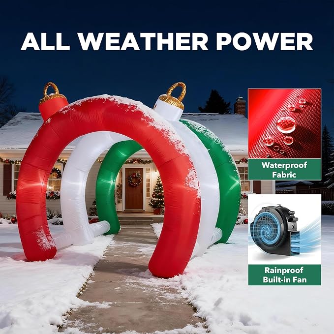 10.5 FT Christmas Inflatables Ornament Tunnel Arch Outdoor Decorations - Image 7