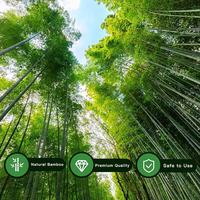Garden Stakes, 18 Inches Natural Bamboo Plant Stakes, Plant Support Stakes - Image 3