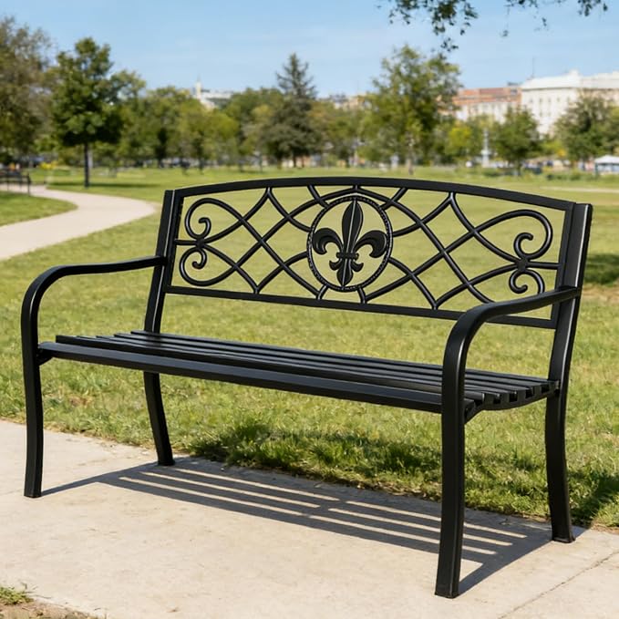 SHGJ&SOFT Outdoor Bench, Garden Bench, Outdoor Metal Frame Patio Park Bench by Unknown