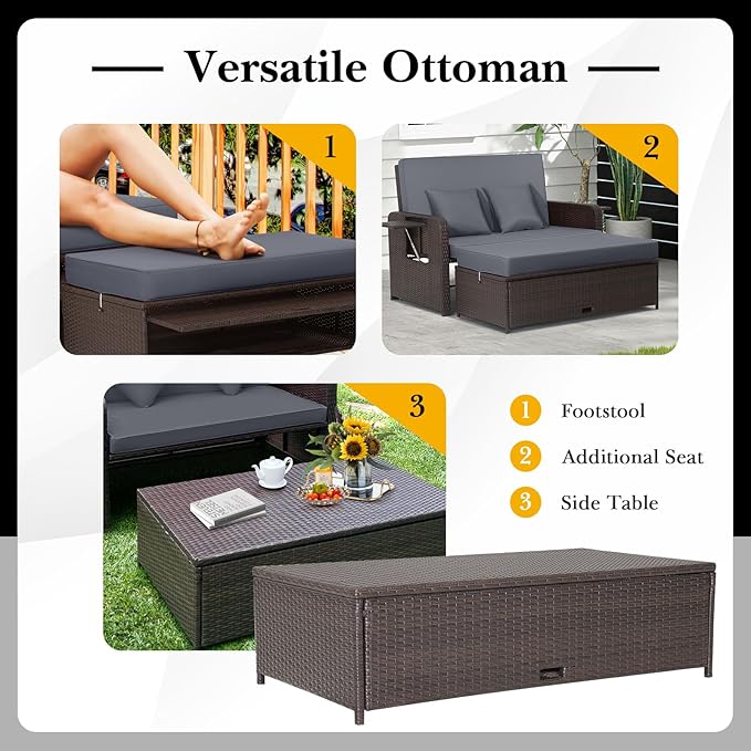 Tangkula Patio Rattan Daybed - Image 7
