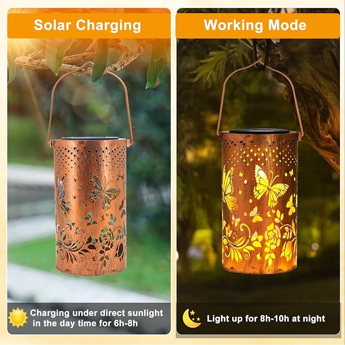 Butterfly Solar Lanterns Outdoor Waterproof Hanging Lights, Butterfly Gifts - Image 3