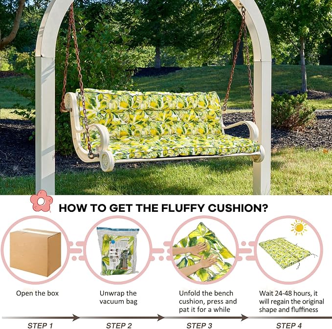 2-3 Seat Swing Replacement Cushion, Outdoor Bench Cushions - Image 3
